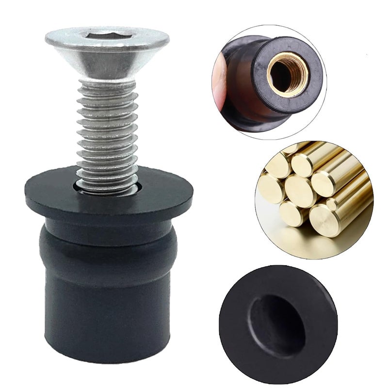 MAYEHAY 48 Pairs of M6 Neoprene Well Nuts M6 x 30mm Stainless Steel Hex Socket Bolts Well Nuts Kit for Kayak Motorcycle Windscreen Marine Accessories,Neoprene nut Contains Brass Nuts Copper nut - Image 4